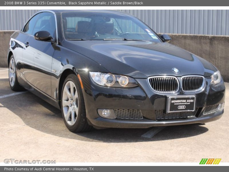 Black Sapphire Metallic / Saddle Brown/Black 2008 BMW 3 Series 335i Convertible