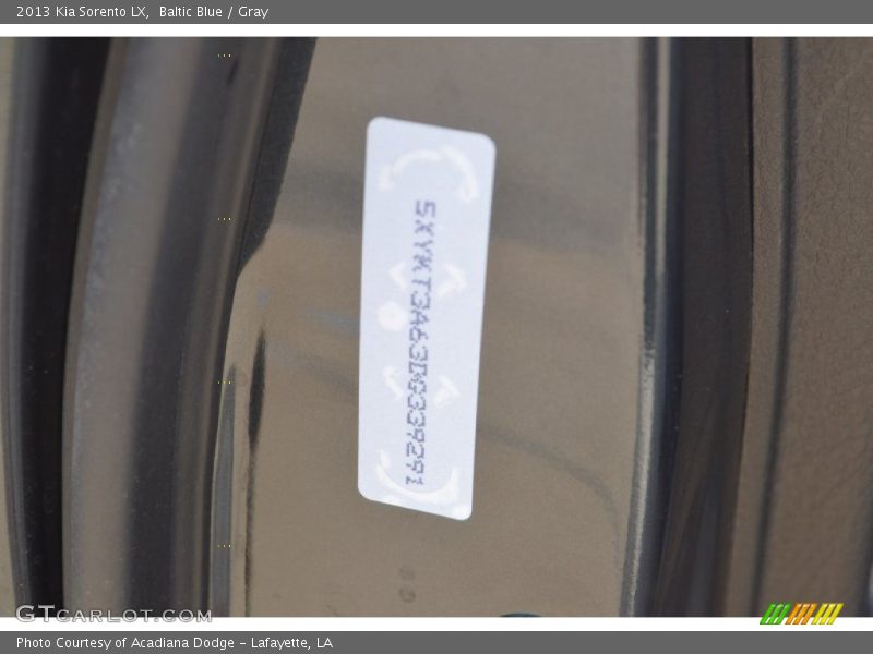 Baltic Blue / Gray 2013 Kia Sorento LX