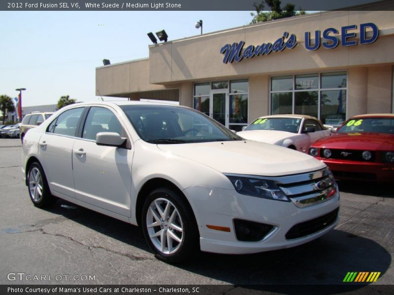 White Suede / Medium Light Stone 2012 Ford Fusion SEL V6