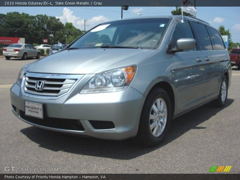 Slate Green Metallic / Gray 2010 Honda Odyssey EX-L