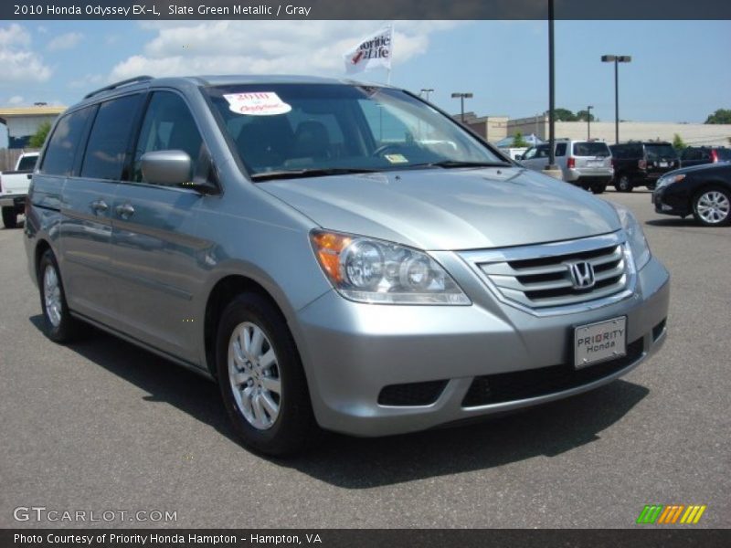 Slate Green Metallic / Gray 2010 Honda Odyssey EX-L