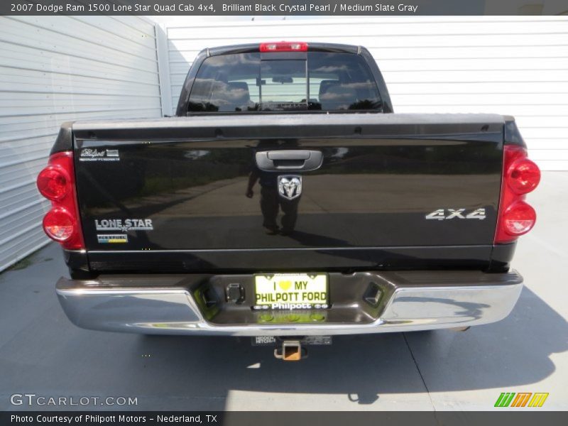 Brilliant Black Crystal Pearl / Medium Slate Gray 2007 Dodge Ram 1500 Lone Star Quad Cab 4x4