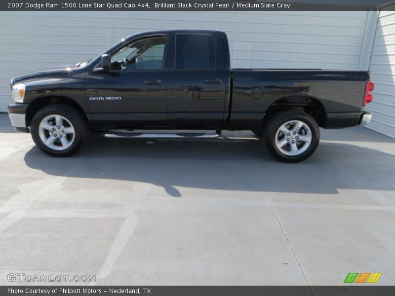 Brilliant Black Crystal Pearl / Medium Slate Gray 2007 Dodge Ram 1500 Lone Star Quad Cab 4x4