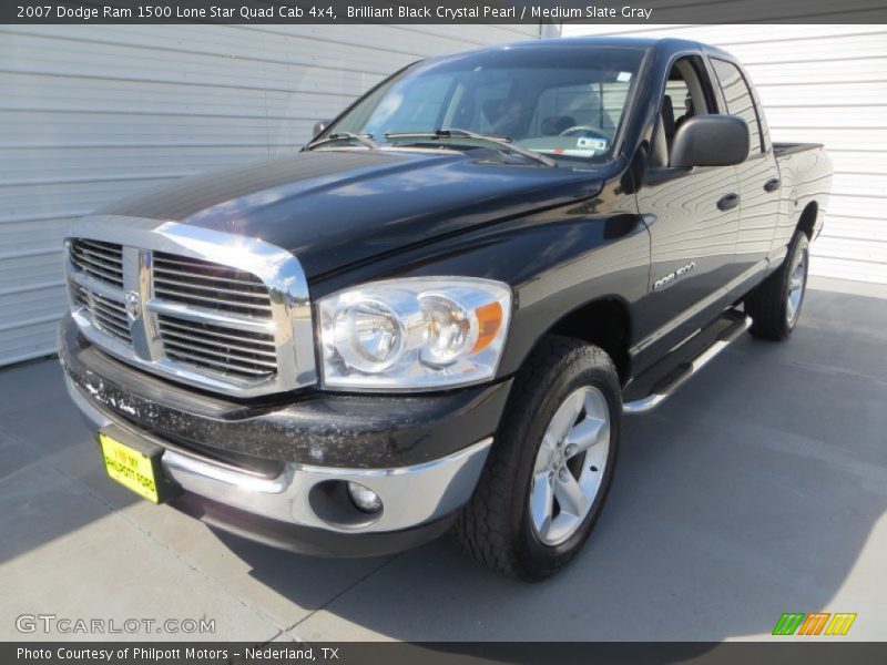 Brilliant Black Crystal Pearl / Medium Slate Gray 2007 Dodge Ram 1500 Lone Star Quad Cab 4x4