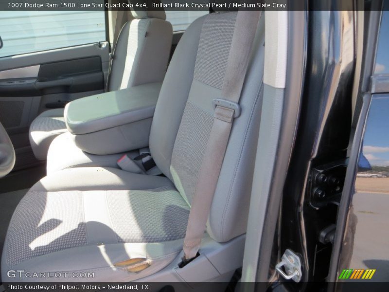 Brilliant Black Crystal Pearl / Medium Slate Gray 2007 Dodge Ram 1500 Lone Star Quad Cab 4x4