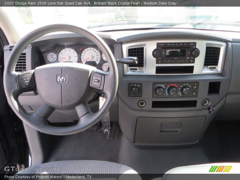 Brilliant Black Crystal Pearl / Medium Slate Gray 2007 Dodge Ram 1500 Lone Star Quad Cab 4x4