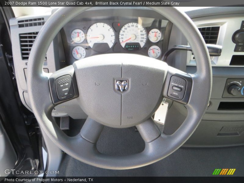 Brilliant Black Crystal Pearl / Medium Slate Gray 2007 Dodge Ram 1500 Lone Star Quad Cab 4x4