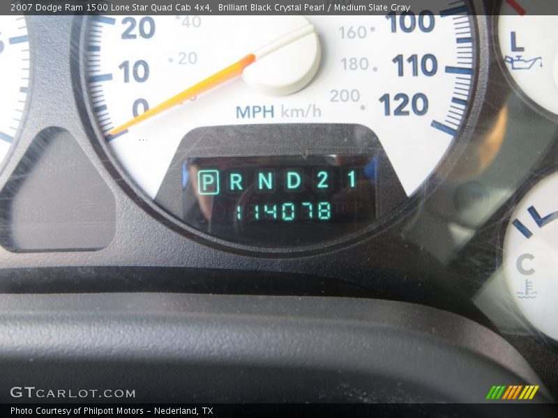 Brilliant Black Crystal Pearl / Medium Slate Gray 2007 Dodge Ram 1500 Lone Star Quad Cab 4x4