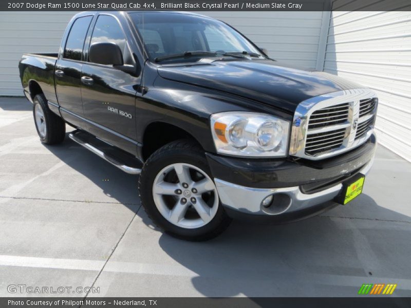 Brilliant Black Crystal Pearl / Medium Slate Gray 2007 Dodge Ram 1500 Lone Star Quad Cab 4x4