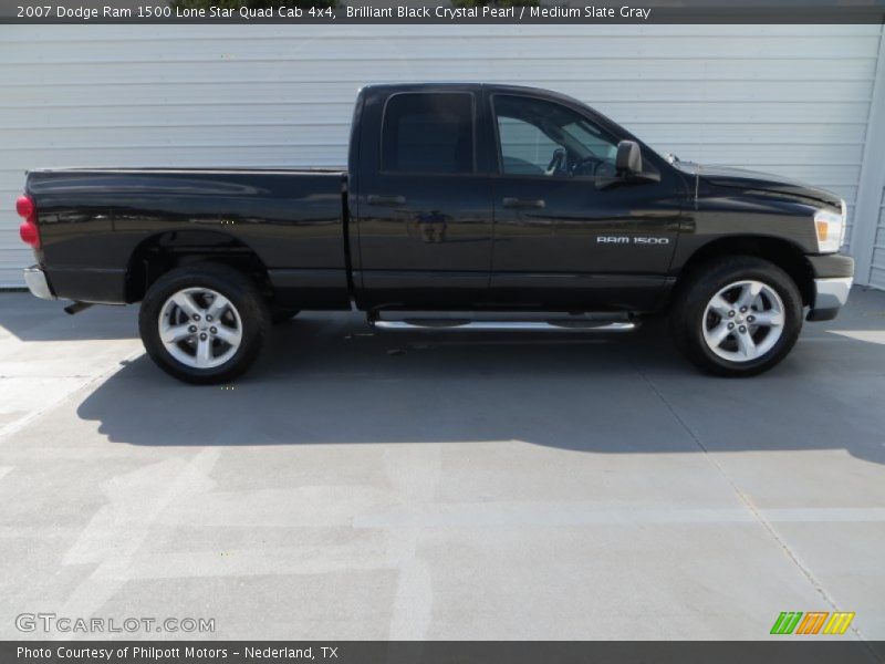 Brilliant Black Crystal Pearl / Medium Slate Gray 2007 Dodge Ram 1500 Lone Star Quad Cab 4x4