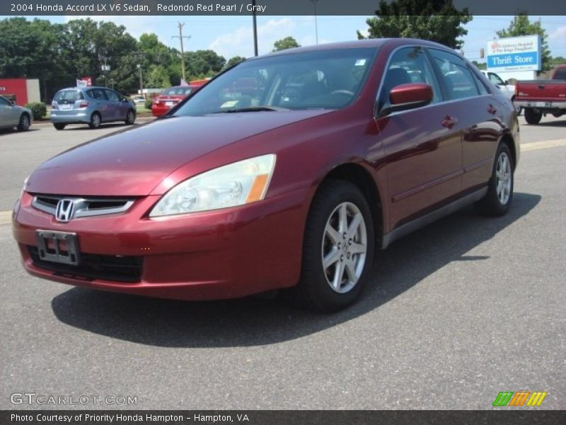 Redondo Red Pearl / Gray 2004 Honda Accord LX V6 Sedan