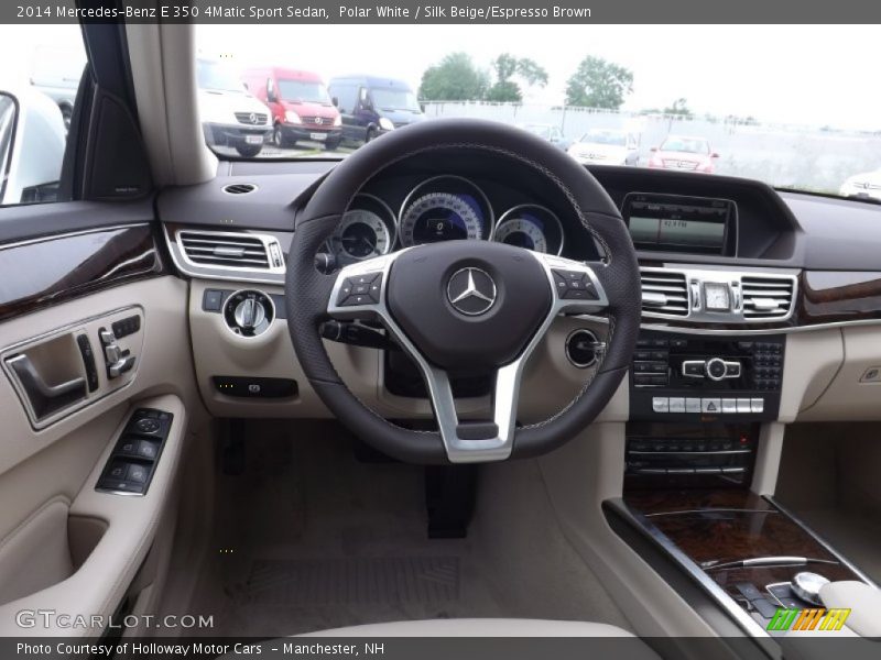 Polar White / Silk Beige/Espresso Brown 2014 Mercedes-Benz E 350 4Matic Sport Sedan