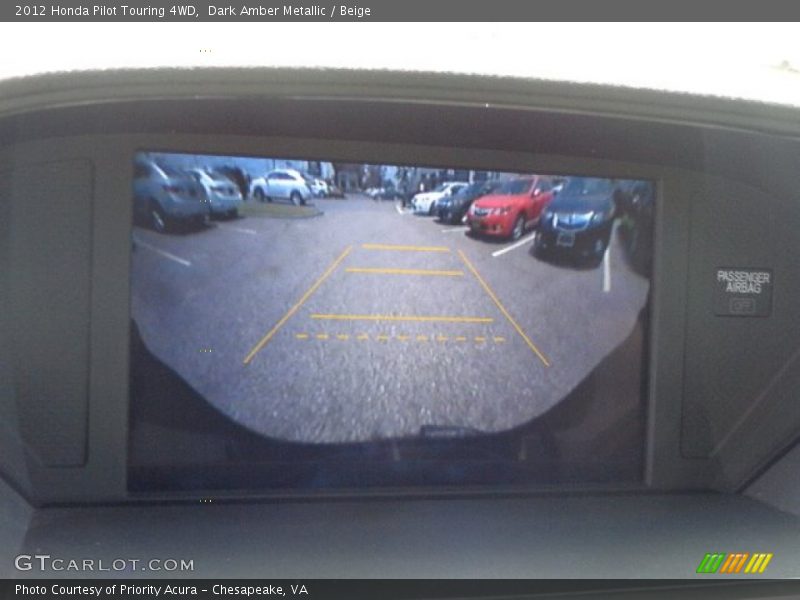 Dark Amber Metallic / Beige 2012 Honda Pilot Touring 4WD