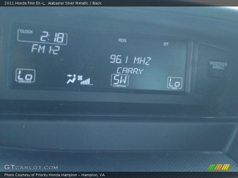 Alabaster Silver Metallic / Black 2011 Honda Pilot EX-L