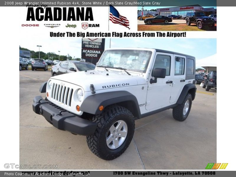 Stone White / Dark Slate Gray/Med Slate Gray 2008 Jeep Wrangler Unlimited Rubicon 4x4