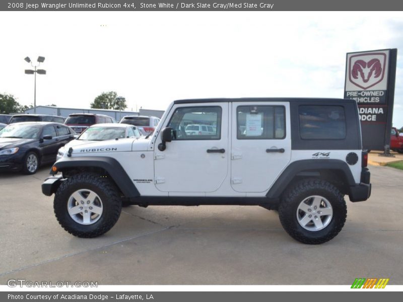Stone White / Dark Slate Gray/Med Slate Gray 2008 Jeep Wrangler Unlimited Rubicon 4x4