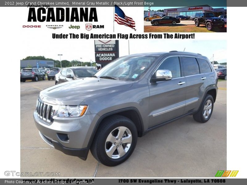 Mineral Gray Metallic / Black/Light Frost Beige 2012 Jeep Grand Cherokee Limited