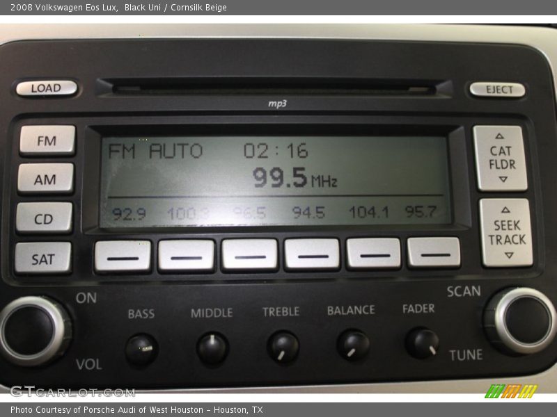 Black Uni / Cornsilk Beige 2008 Volkswagen Eos Lux