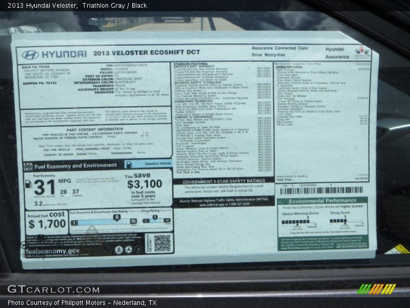 Triathlon Gray / Black 2013 Hyundai Veloster