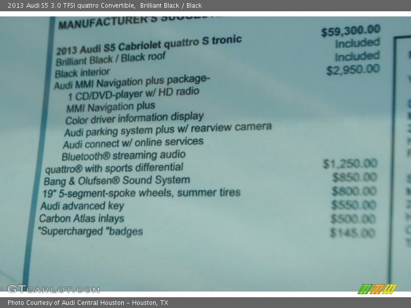 Brilliant Black / Black 2013 Audi S5 3.0 TFSI quattro Convertible