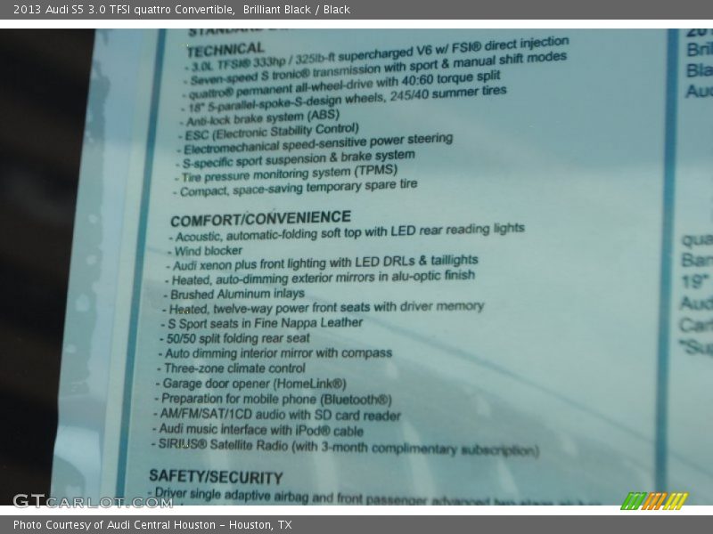 Brilliant Black / Black 2013 Audi S5 3.0 TFSI quattro Convertible
