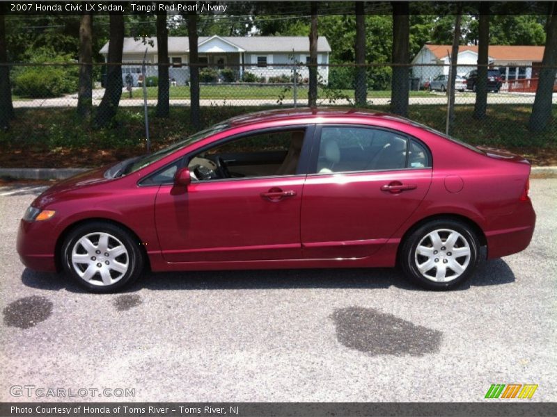 Tango Red Pearl / Ivory 2007 Honda Civic LX Sedan