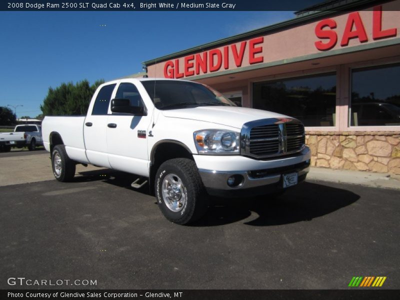 Bright White / Medium Slate Gray 2008 Dodge Ram 2500 SLT Quad Cab 4x4