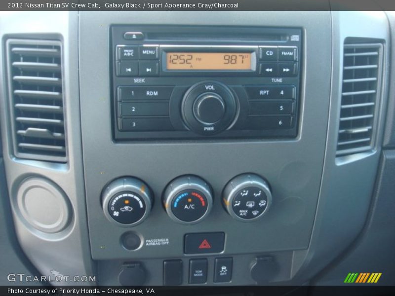 Galaxy Black / Sport Apperance Gray/Charcoal 2012 Nissan Titan SV Crew Cab