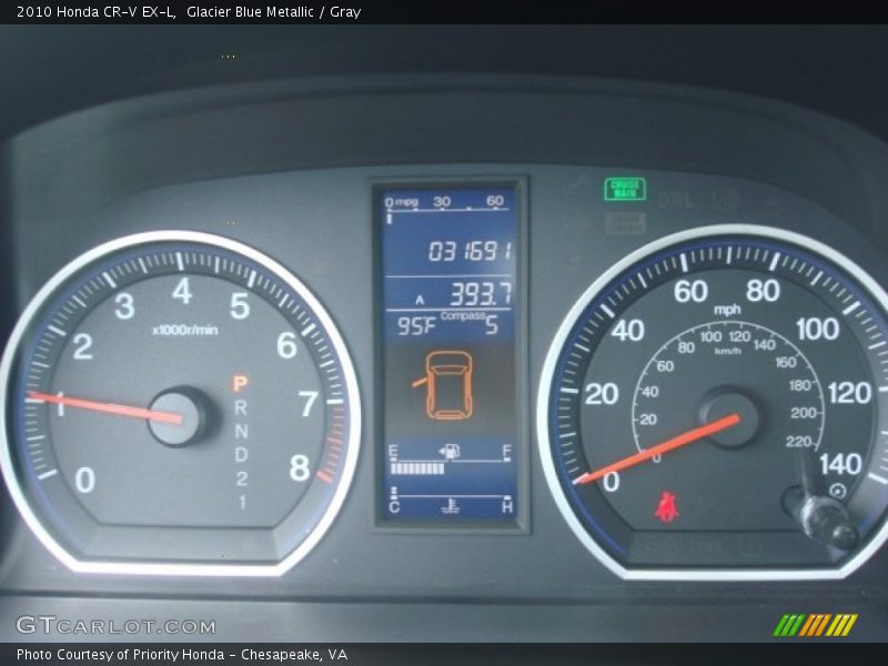 Glacier Blue Metallic / Gray 2010 Honda CR-V EX-L
