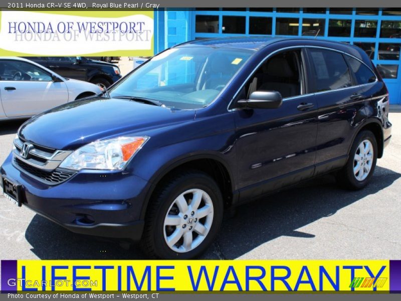 Royal Blue Pearl / Gray 2011 Honda CR-V SE 4WD