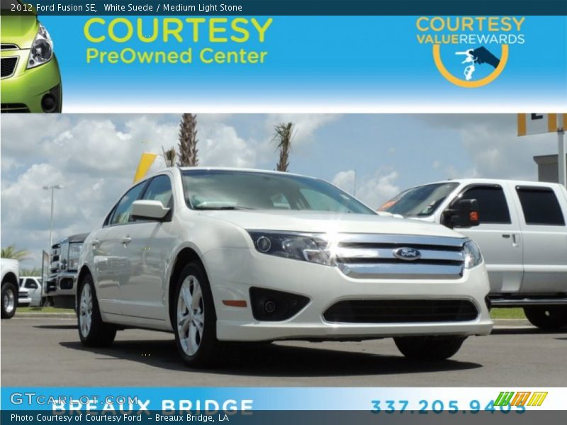 White Suede / Medium Light Stone 2012 Ford Fusion SE