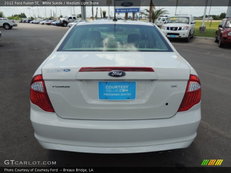 White Suede / Medium Light Stone 2012 Ford Fusion SE