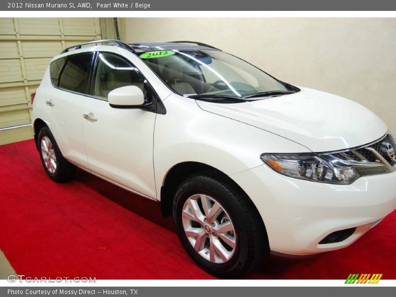 Pearl White / Beige 2012 Nissan Murano SL AWD