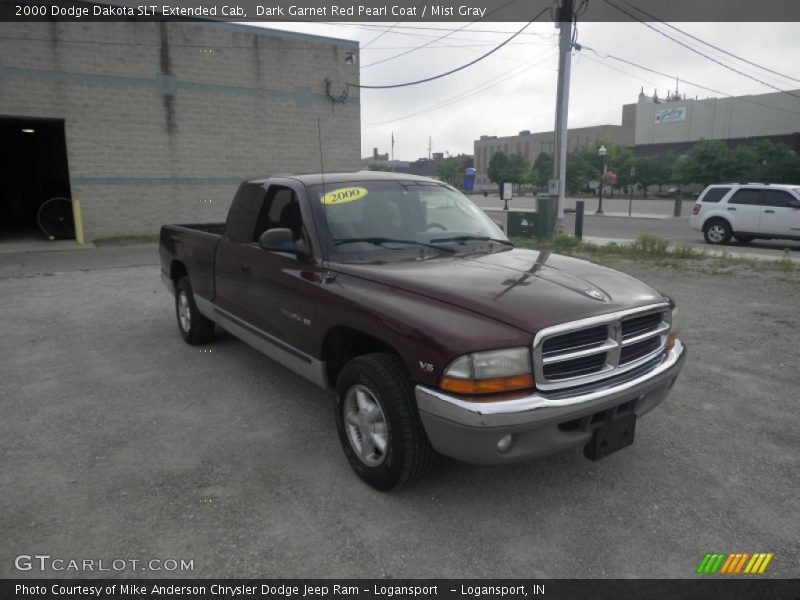 Dark Garnet Red Pearl Coat / Mist Gray 2000 Dodge Dakota SLT Extended Cab