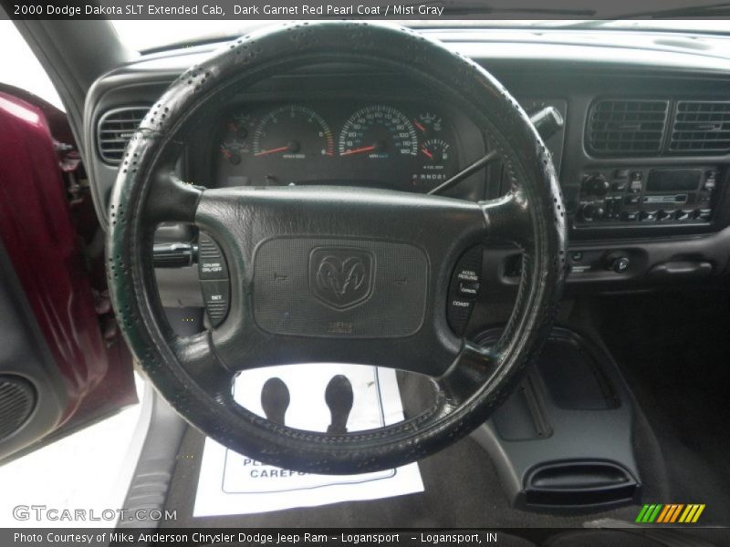 Dark Garnet Red Pearl Coat / Mist Gray 2000 Dodge Dakota SLT Extended Cab