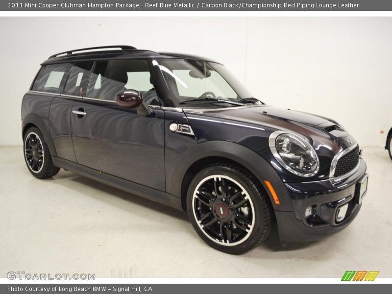 Reef Blue Metallic / Carbon Black/Championship Red Piping Lounge Leather 2011 Mini Cooper Clubman Hampton Package