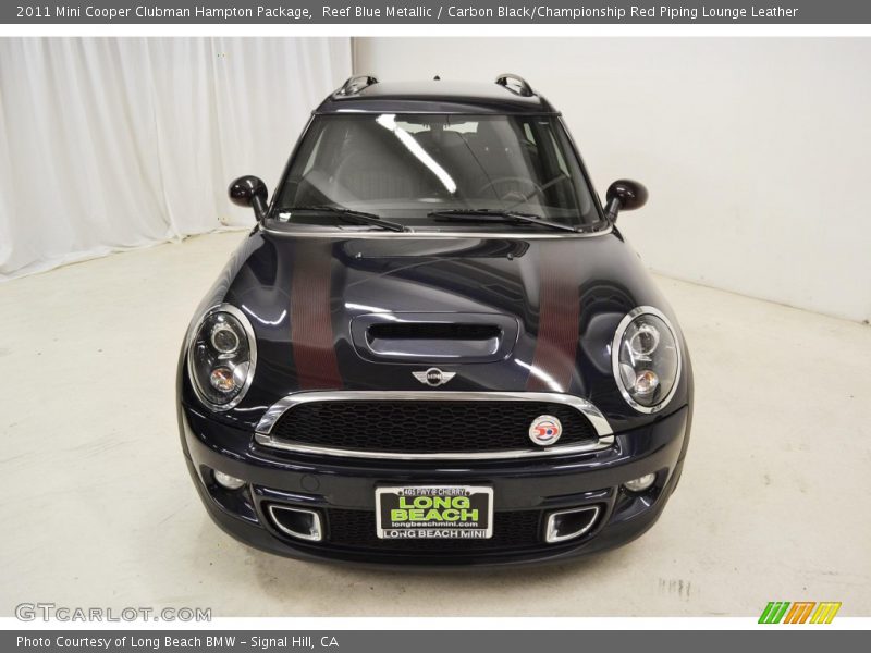 Reef Blue Metallic / Carbon Black/Championship Red Piping Lounge Leather 2011 Mini Cooper Clubman Hampton Package