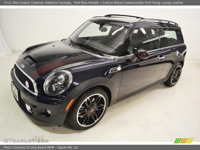 Reef Blue Metallic / Carbon Black/Championship Red Piping Lounge Leather 2011 Mini Cooper Clubman Hampton Package