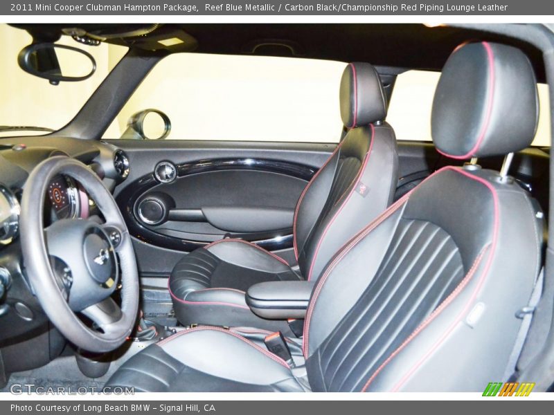 Reef Blue Metallic / Carbon Black/Championship Red Piping Lounge Leather 2011 Mini Cooper Clubman Hampton Package