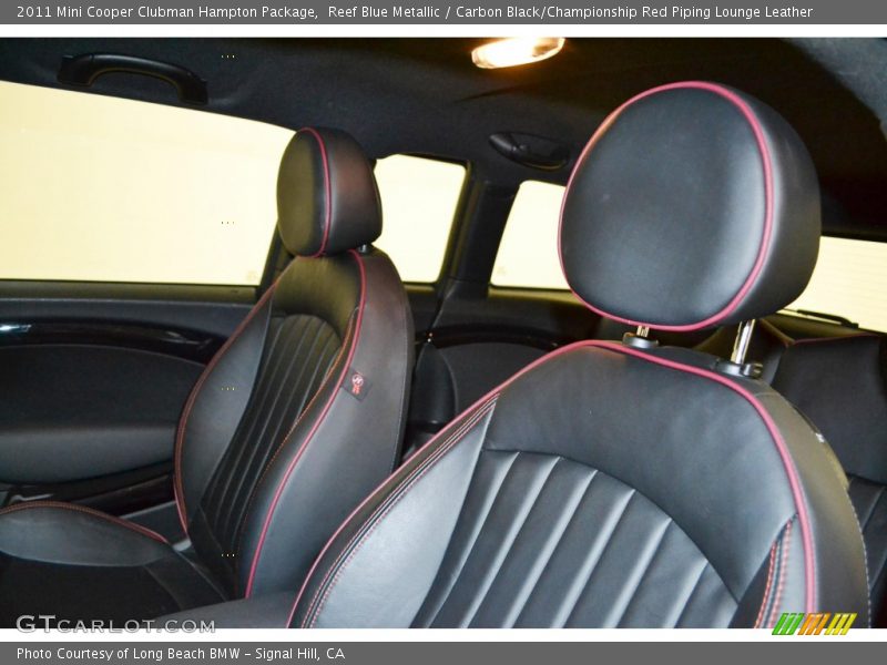Reef Blue Metallic / Carbon Black/Championship Red Piping Lounge Leather 2011 Mini Cooper Clubman Hampton Package