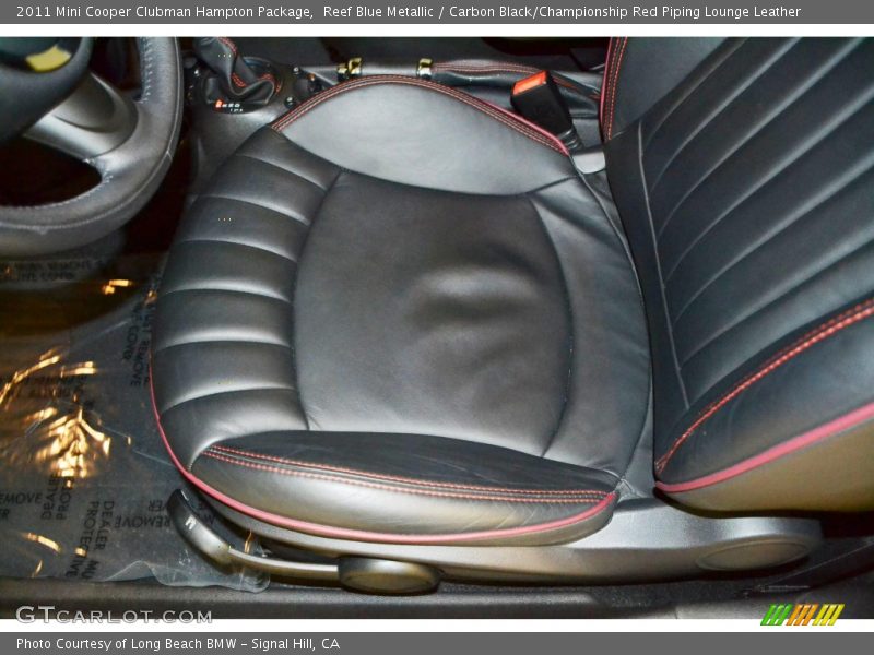 Reef Blue Metallic / Carbon Black/Championship Red Piping Lounge Leather 2011 Mini Cooper Clubman Hampton Package
