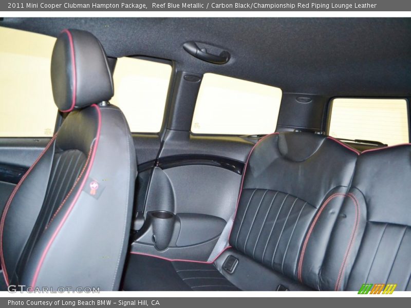 Reef Blue Metallic / Carbon Black/Championship Red Piping Lounge Leather 2011 Mini Cooper Clubman Hampton Package