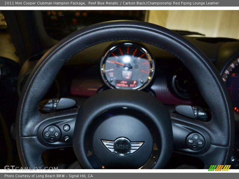 Reef Blue Metallic / Carbon Black/Championship Red Piping Lounge Leather 2011 Mini Cooper Clubman Hampton Package