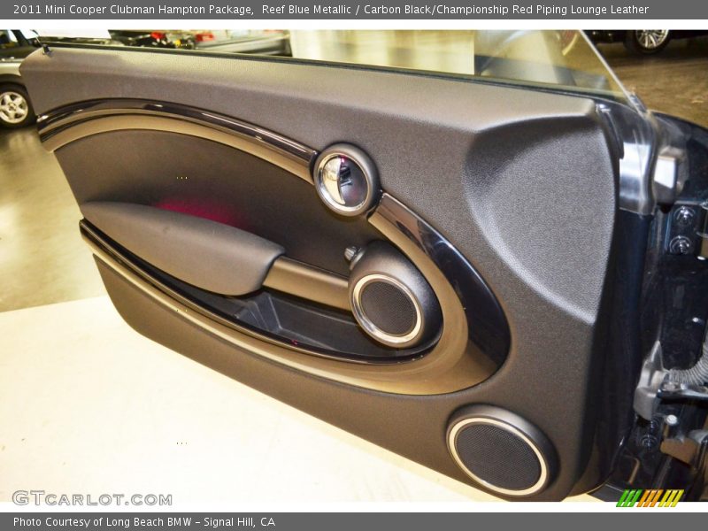 Reef Blue Metallic / Carbon Black/Championship Red Piping Lounge Leather 2011 Mini Cooper Clubman Hampton Package