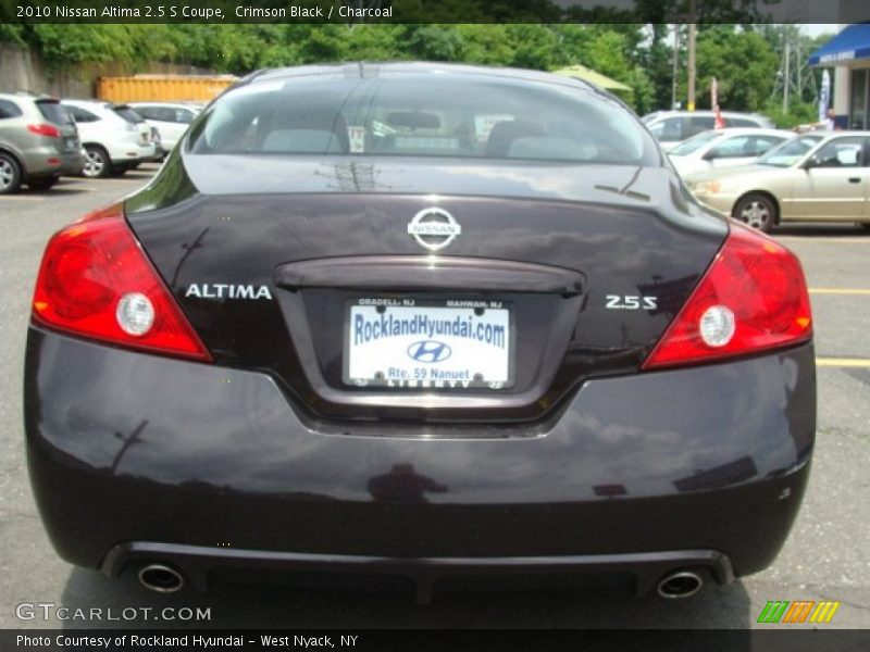 Crimson Black / Charcoal 2010 Nissan Altima 2.5 S Coupe