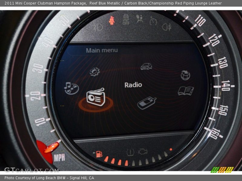 Reef Blue Metallic / Carbon Black/Championship Red Piping Lounge Leather 2011 Mini Cooper Clubman Hampton Package