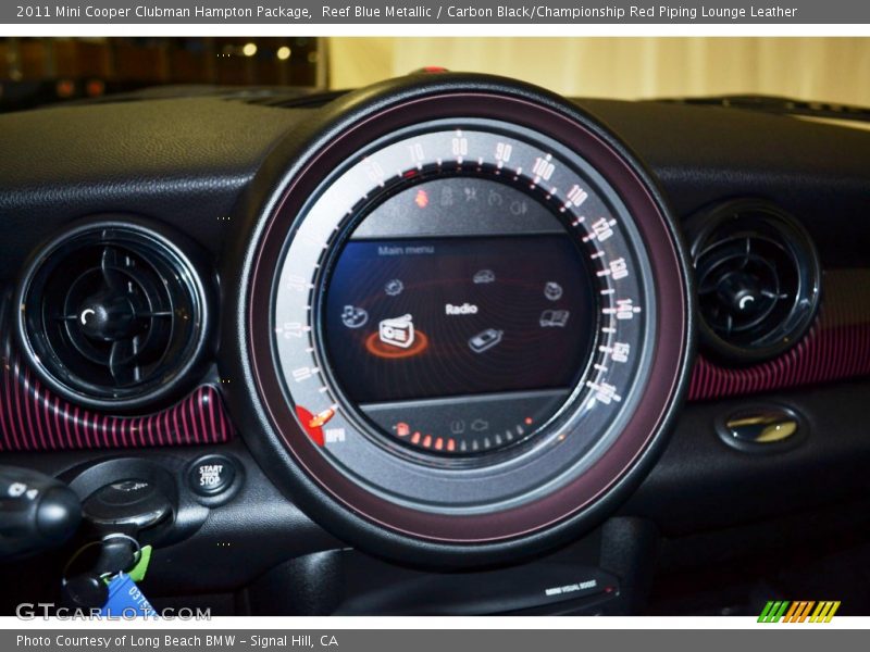 Reef Blue Metallic / Carbon Black/Championship Red Piping Lounge Leather 2011 Mini Cooper Clubman Hampton Package
