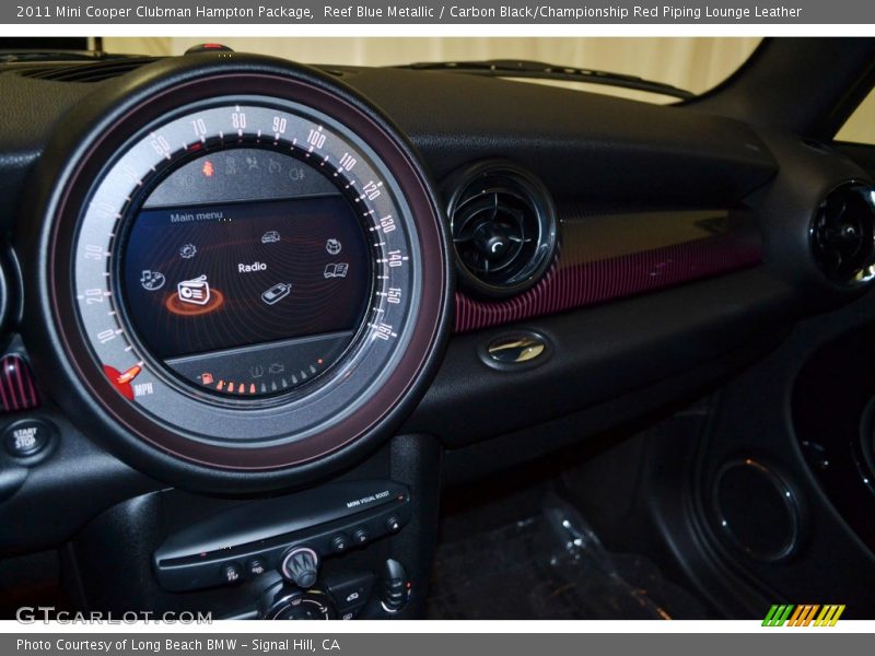 Reef Blue Metallic / Carbon Black/Championship Red Piping Lounge Leather 2011 Mini Cooper Clubman Hampton Package