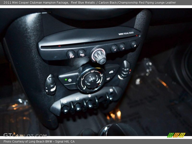 Reef Blue Metallic / Carbon Black/Championship Red Piping Lounge Leather 2011 Mini Cooper Clubman Hampton Package