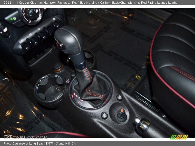 Reef Blue Metallic / Carbon Black/Championship Red Piping Lounge Leather 2011 Mini Cooper Clubman Hampton Package